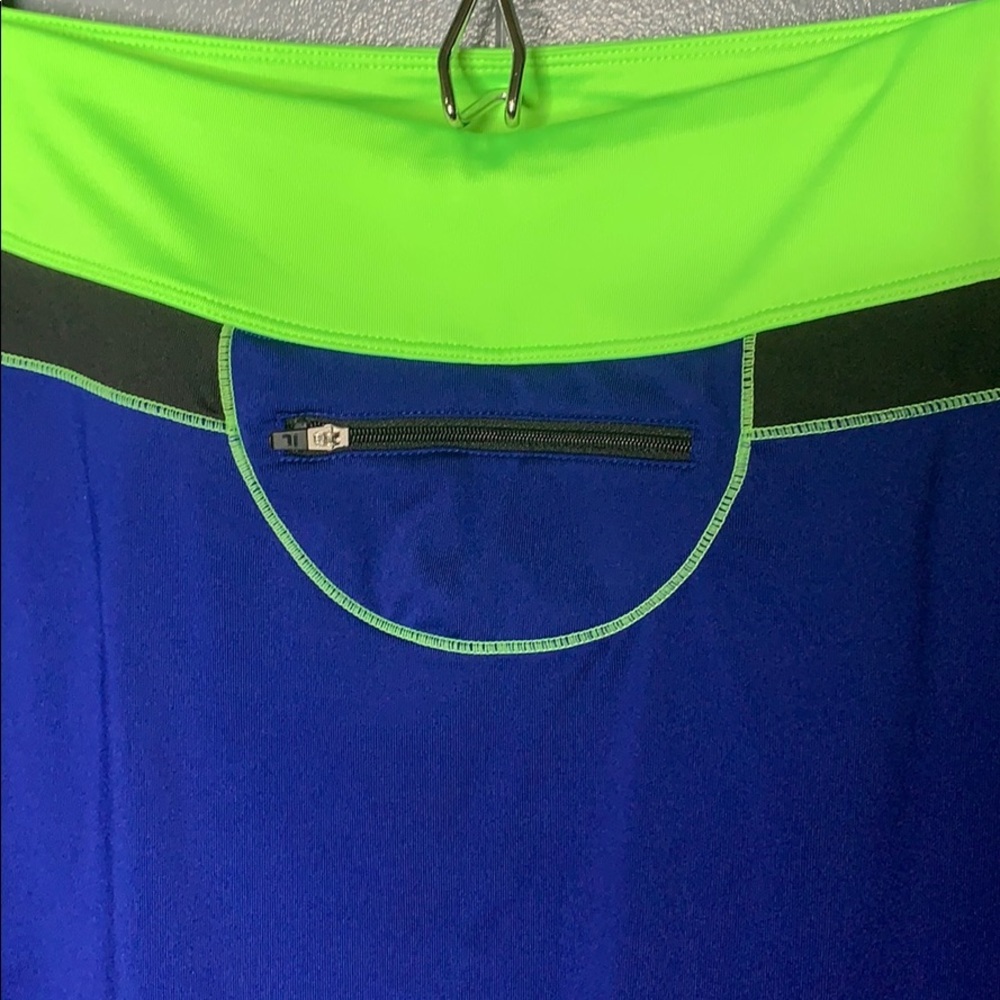 Fila Navy Green Neon Color Blocked Wicking Skort L - Picture 3 of 7
